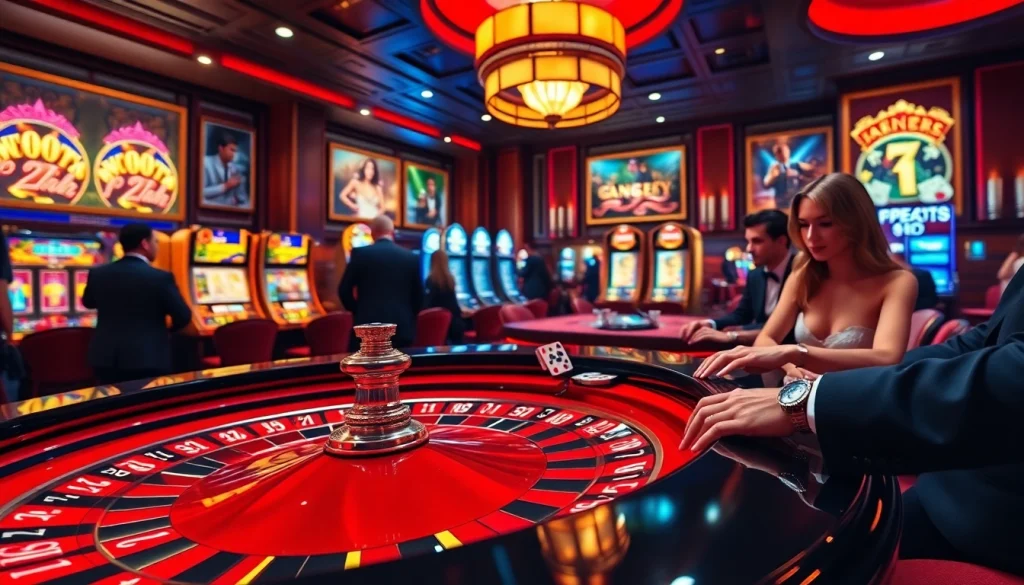 Engage in Giải mã giấc mơ lô đề with vibrant casino gaming excitement and luxurious atmosphere.
