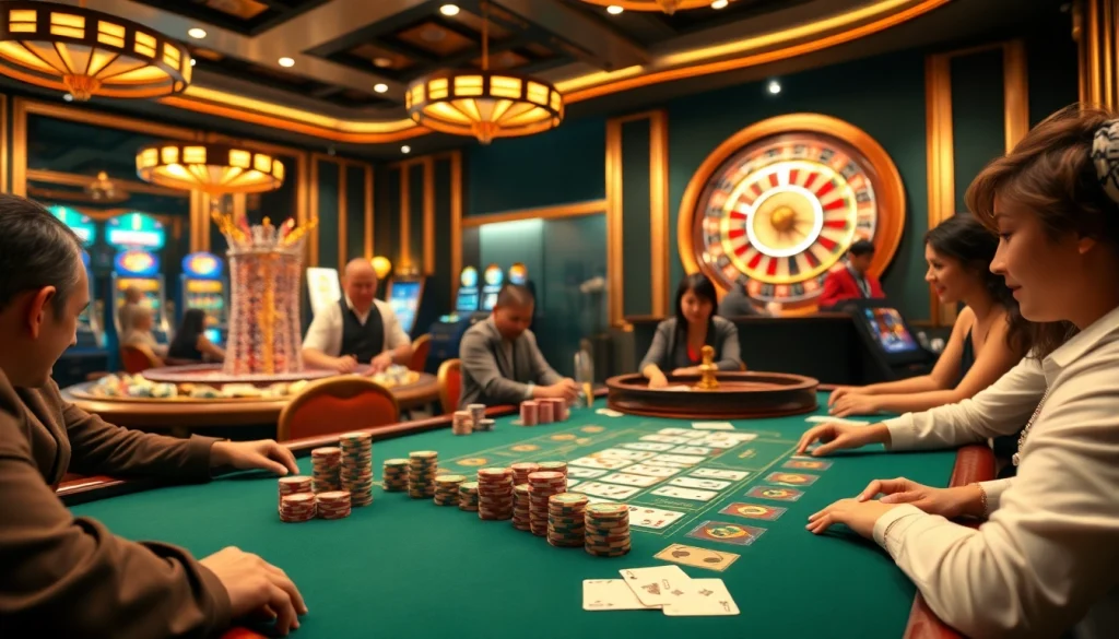 Experience thrilling casino action at https://go88vip.co.com/, showcasing an exciting poker scene with high-stakes chips and dynamic gameplay.