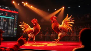 Exciting live betting experience at sv368win.live featuring a vibrant cockfighting event.