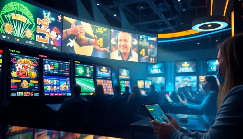 Dynamic online gaming scene at stimmgewitter.org featuring vibrant casino games and a sleek interface.