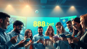 Engaging online betting interface at 888b.bet showcasing diverse users and exciting game elements.