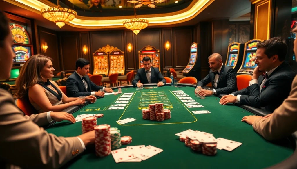 Exciting gaming action at Sonclub poker table with vibrant ambiance and professional dealers.