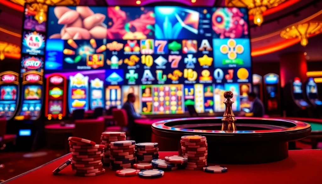 Rasakan aksi permainan online yang mendebarkan dalam lingkungan kasino yang mewah.