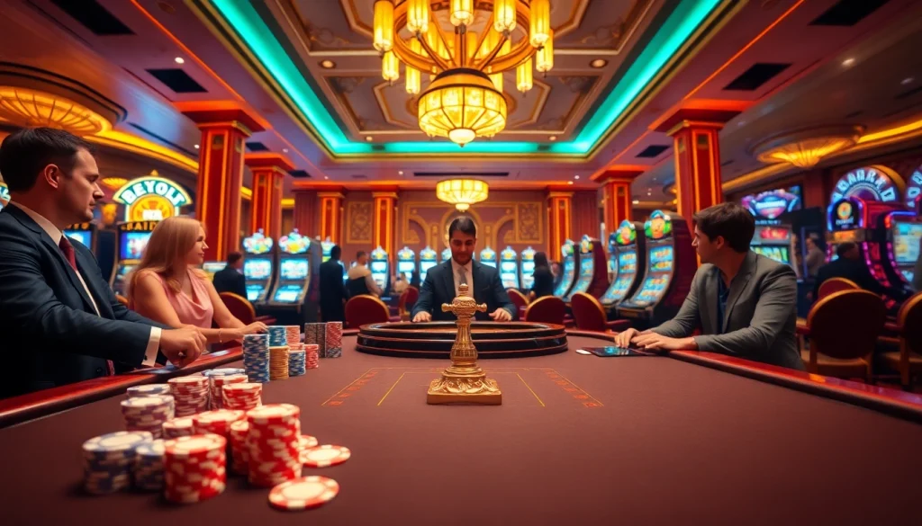 Experience the thrill of gambling at 88VV with vibrant poker chips and an elegant roulette wheel.