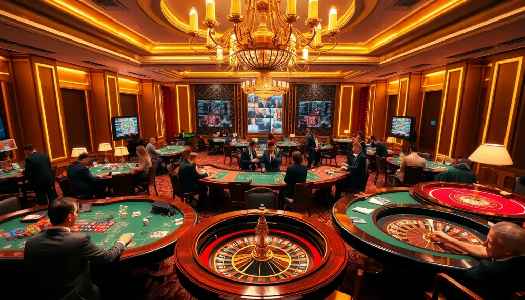 Experience the excitement of live gambling with immersive gameplay from https://luongsontv23.com/ showcasing vibrant tables and luxury setting.
