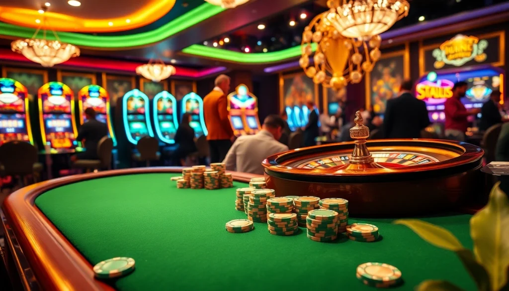 Engage in an exciting poker game with nohu-themed decorations capturing the essence of high-stakes gambling.