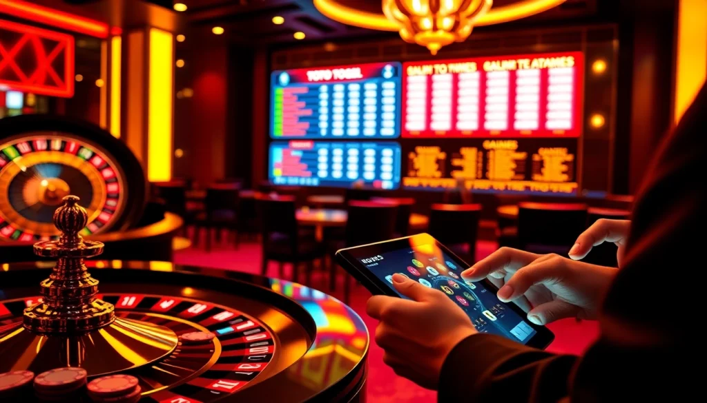 Rasakan keseruan permainan toto togel di lingkungan kasino mewah yang dipenuhi dengan visual yang berwarna-warni.