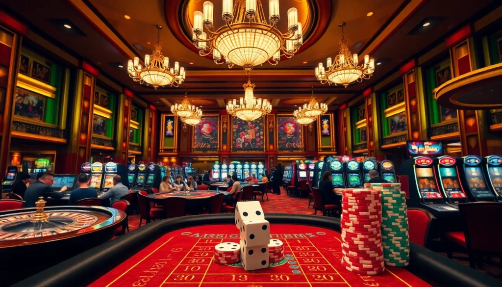Players enjoying their time at a luxurious casino interior while exploring https://qtg88.com/ for online betting.