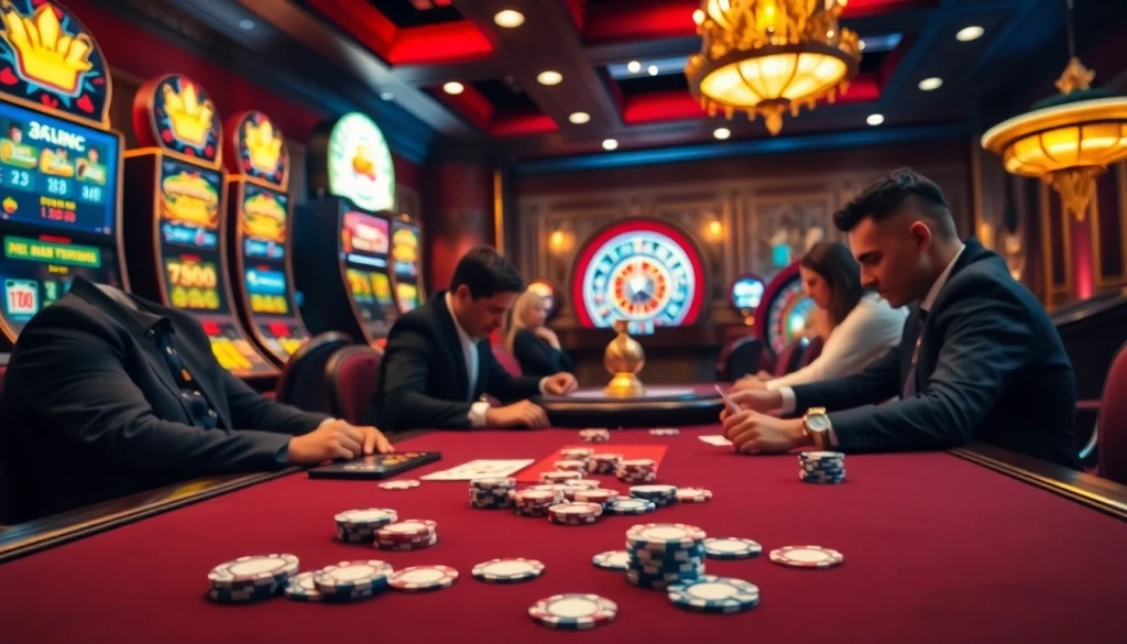 Playing poker at 789club with vibrant casino elements and luxury ambiance.