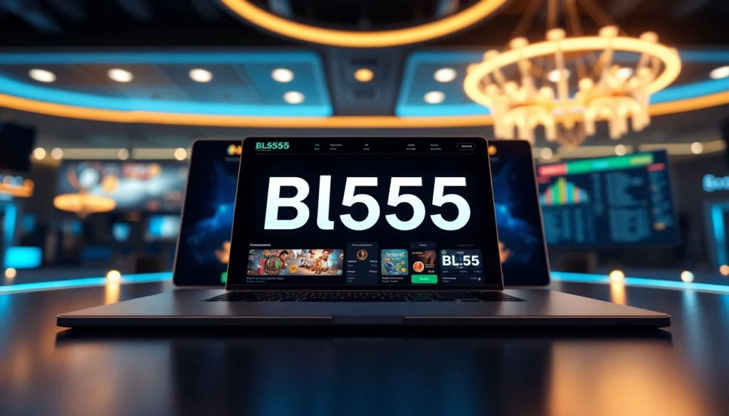 Bl555 online gambling platform interface showcasing virtual casino games and sports betting options.