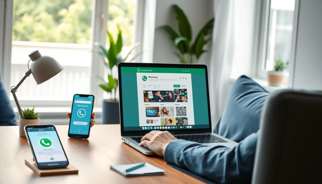 WhatsApp Web interface displayed on a laptop for seamless communication.