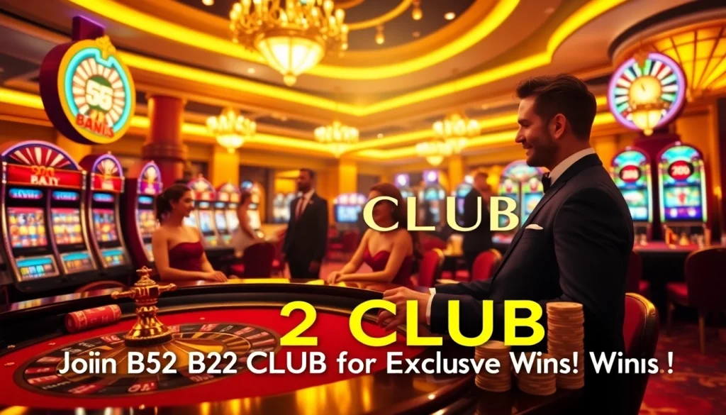 Experience thrilling gameplay at B52 CLUB with vibrant casino tables and elite gamblers.