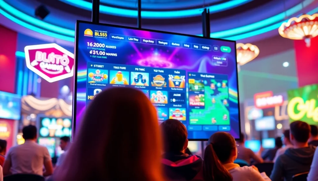 Engaging online gaming experience at BL555, showcasing vibrant game graphics and a modern interface.