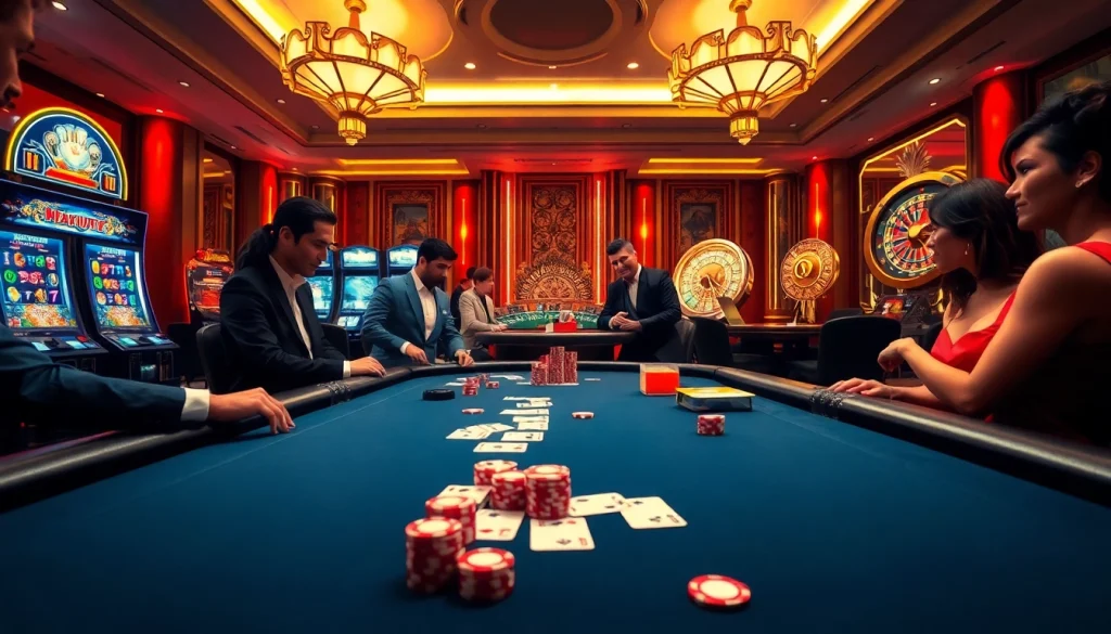 Experience thrilling gameplay at toto919 with vibrant poker tables and casino excitement.